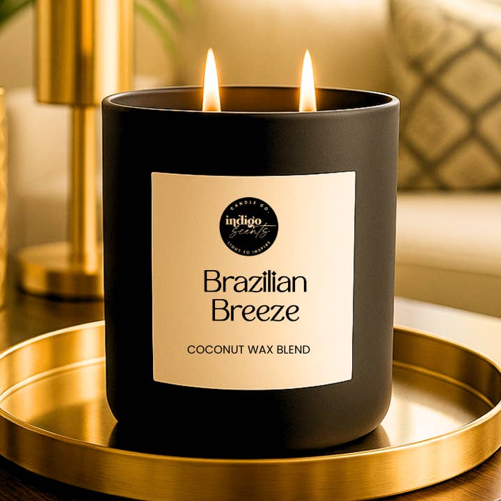 Vela Brisa Brasileña | Aroma de Pistacho Tropical y Caramelo Salado para venta al por mayor de Indigo Scents Candle Co.