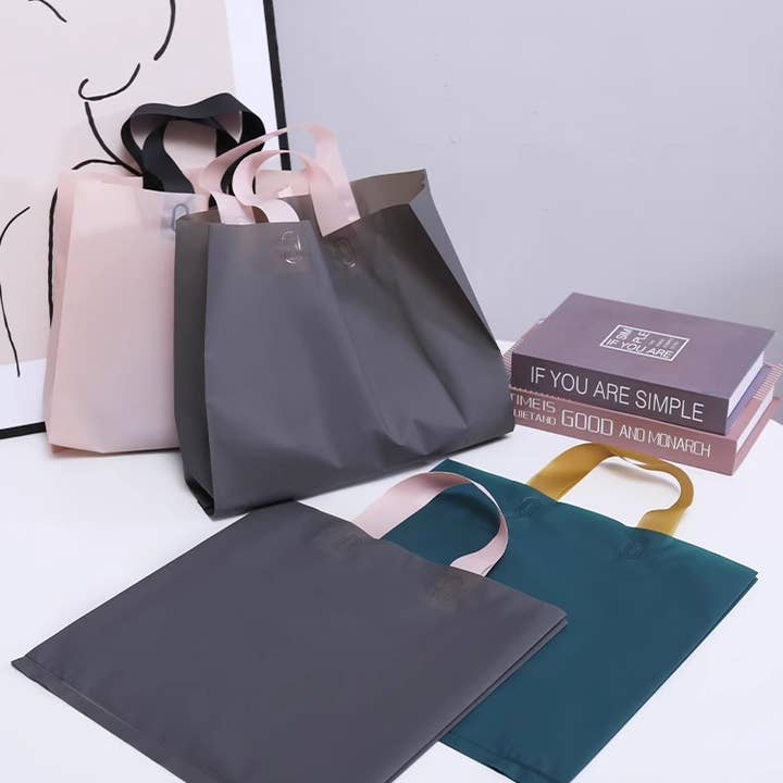 ByHome - Wholesale Gift Bag Set/Pack - 50pcs, 3 Dual-colors Premium Frosted square PVC Gift Bags