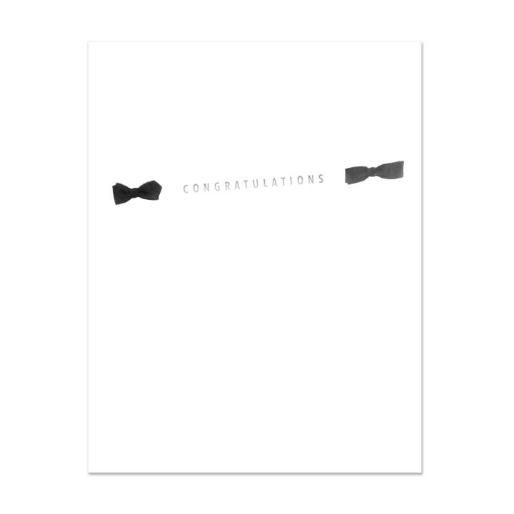 Strikjes Gefeliciteerd Folie Gestempelde Kaart voor wholesale door Embued Photophiles