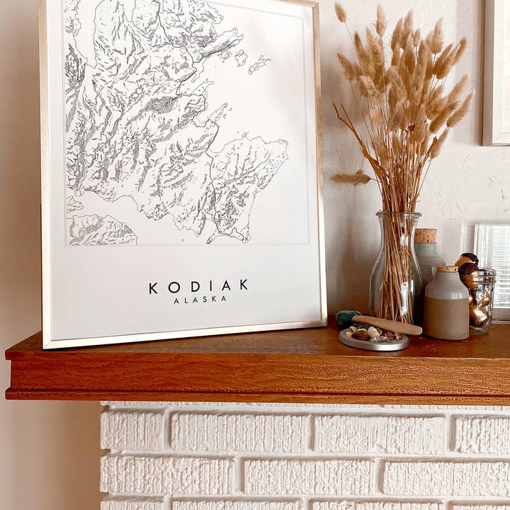 Turn-of-the-Centuries - Wholesale Art Print - Kodiak Alaska Topo City Lines Map ART PRINT4