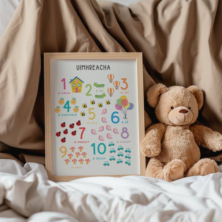 Uimhreacha Nursery Print for wholesale by As Gaeilge