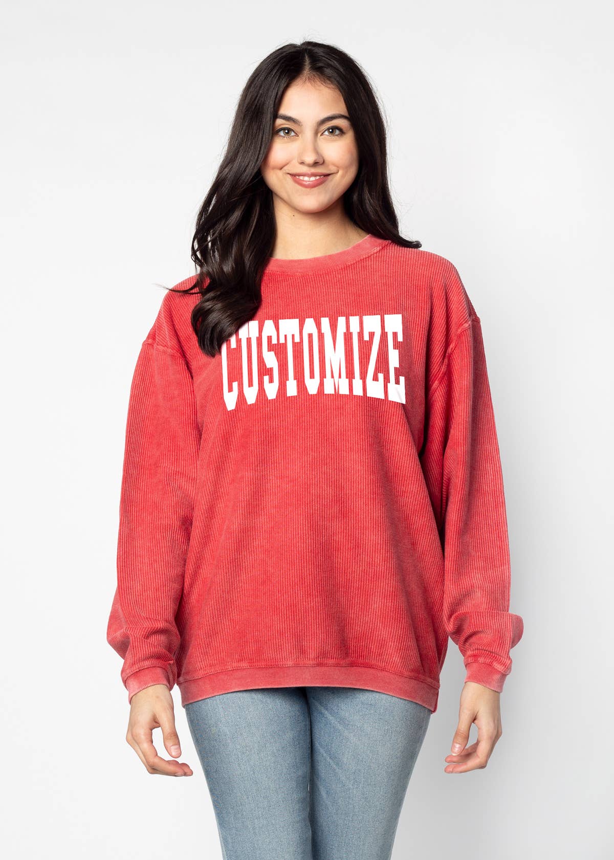 chicka-d - Wholesale Graphic Sweatshirt - Women's - The Original Custom Graphic Corded Crew, Jumbo Squeeze4