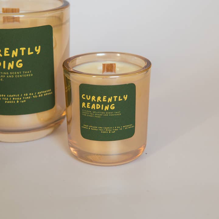 Pages and Ink - Wholesale Jar/filled candle - Currently Reading: Lemon & Green Tea Candle