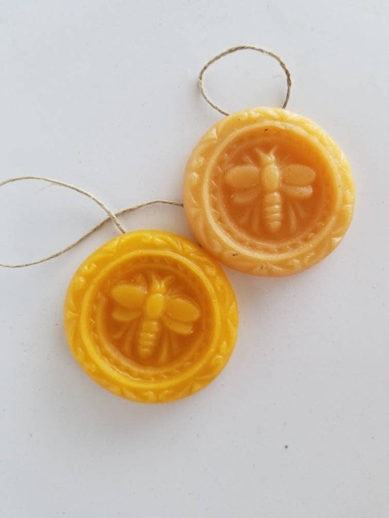 Farm and Hive - Wholesale Ornament - Bee Medallion | Beeswax Ornament3