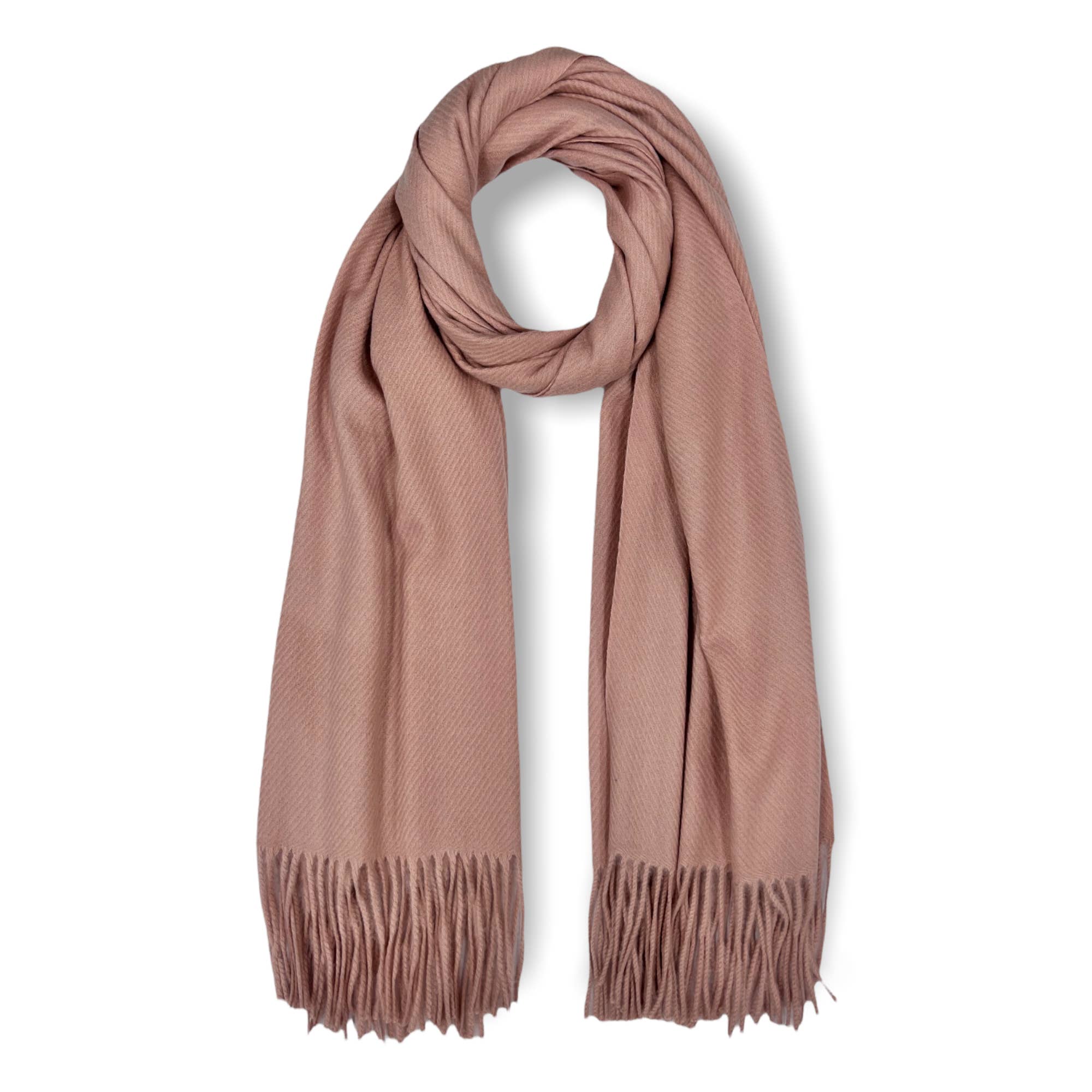 London Scarves – wholesale Scarf – Women's – Plain cashmere mix ribbed winter scarf with tassel0