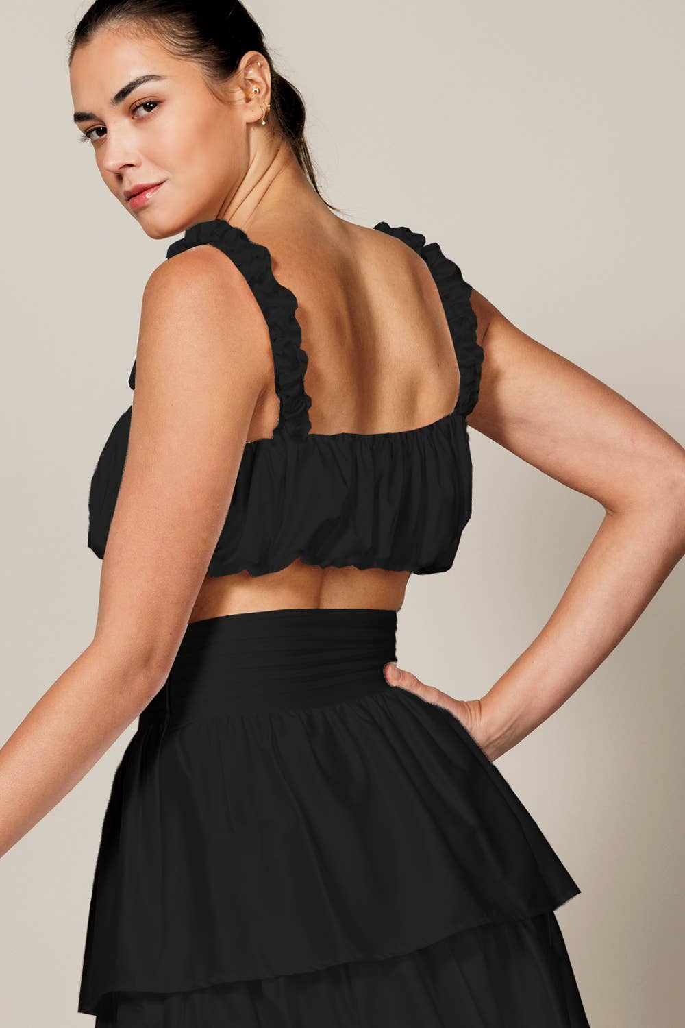 Endless Blu - Vendita all'ingrosso Camicetta - Donna - TOP CORTO SENZA MANICHE LT1230 CON CINGHIE ELASTICHE STROPICCIATE10