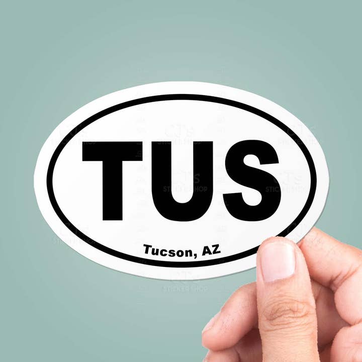 Adesivo ovale in vinile Tucson, AZ per la vendita all'ingrosso da parte di CJ's Sticker Shop