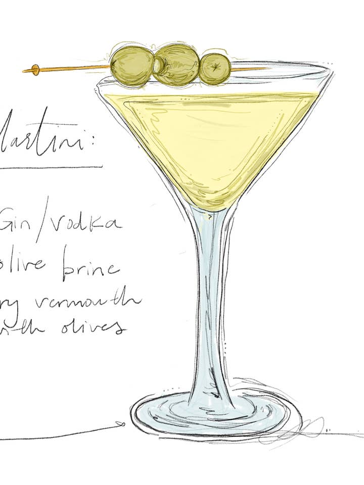 Smutsiga Martini-tryck för wholesale av Madison O'Brien Art