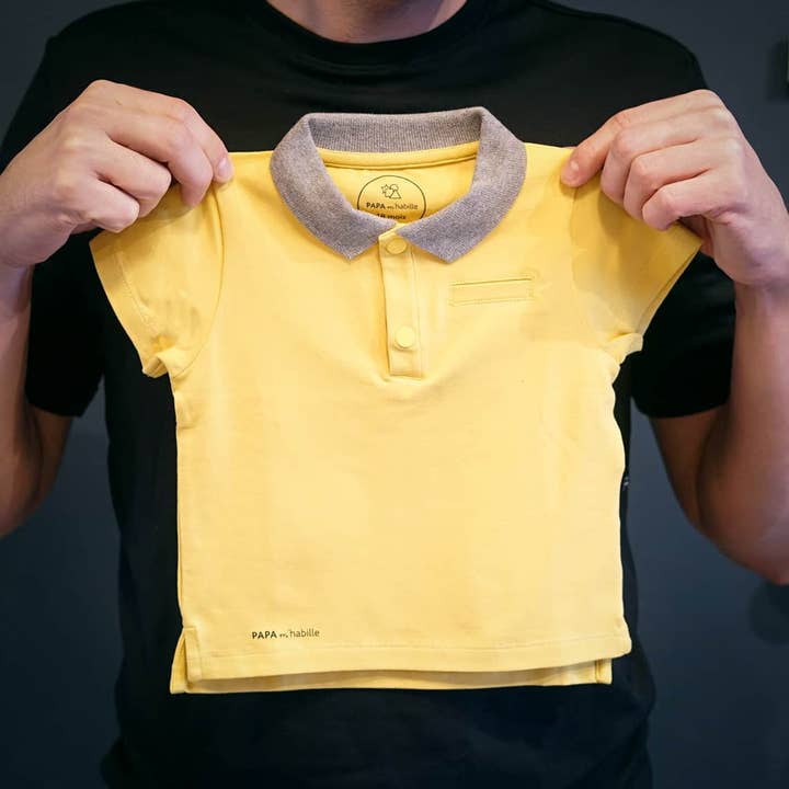 Økologisk polo shirt „Pioupiou“ sennep gul for engroshandel hos PAPA m'habille