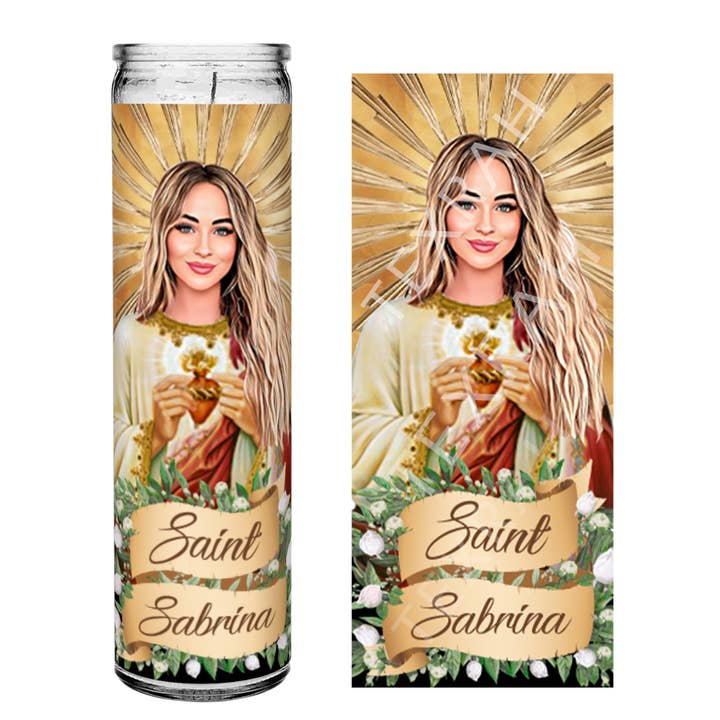 Candela parodia di Santa Sabrina Carpenter Celebrity Prayer  per la vendita all'ingrosso da parte di Texrah