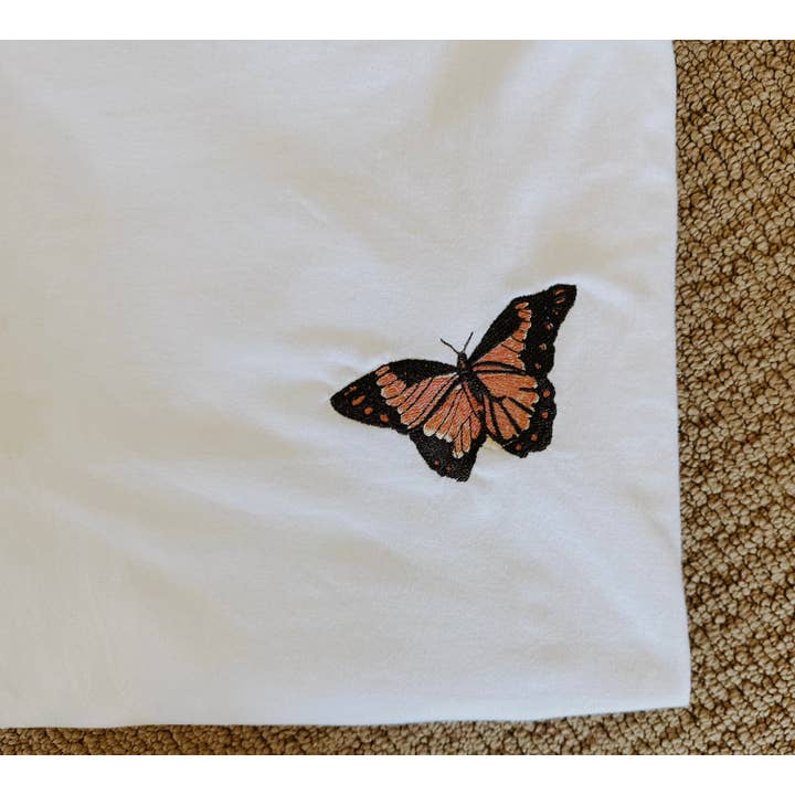 Little Lamb Designs - Wholesale Bandana - Women's - Embroidered Butterfly On Bandana, Tshirt, Or Onesie