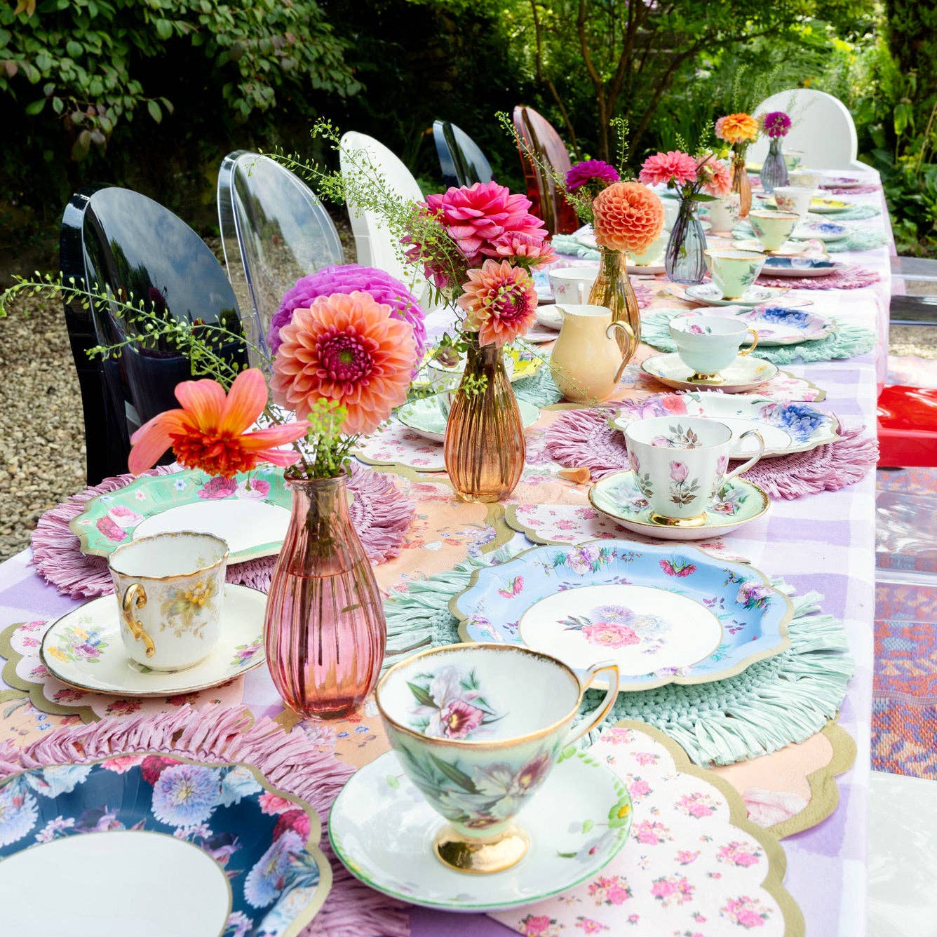 Talking Tables USA - Wholesale Disposable Plate - Mixed Floral Paper Plates - 12 Pack | Tea Party |9