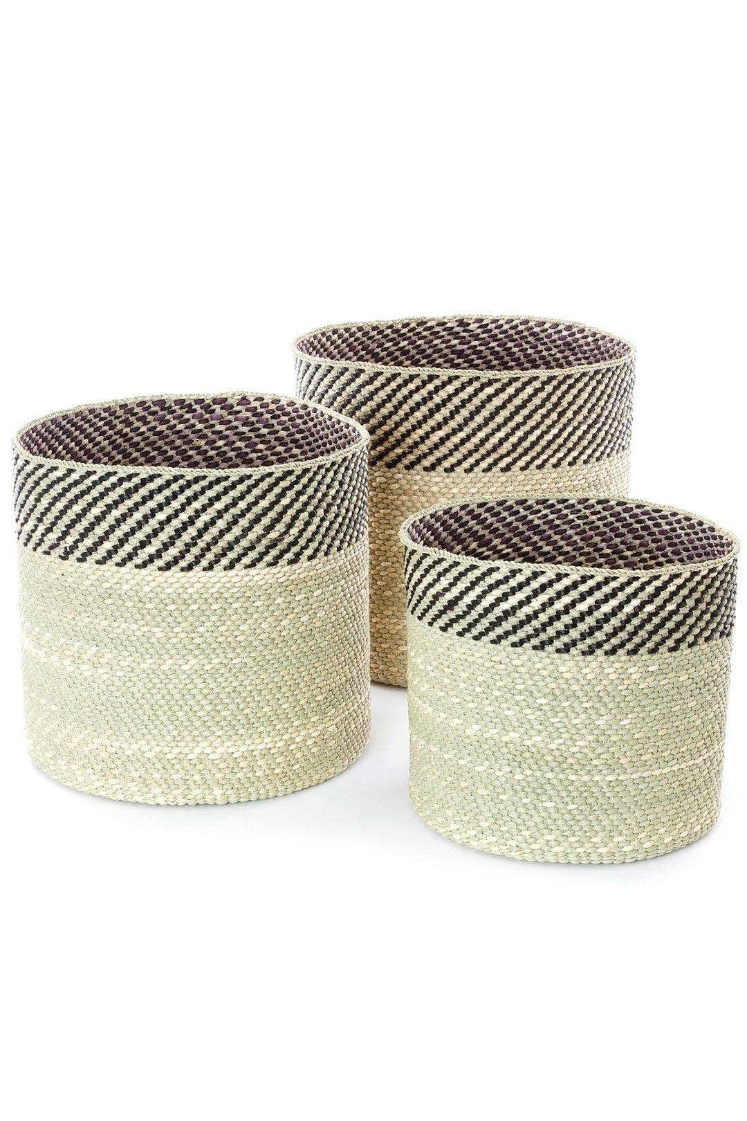 Swahili | AFRICAN MODERN - Vente Paniers - Panier Iringa Kupanda Noir et Naturel - Grand1