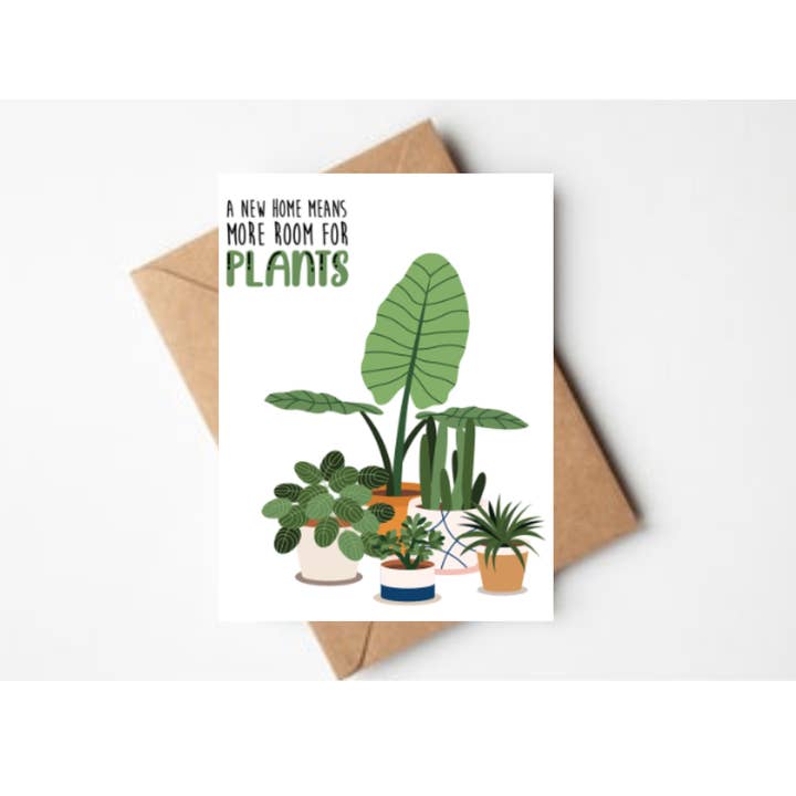 Nouvelle maison, plus de plantes | Plant Card pour la vente par Stationary Bliss