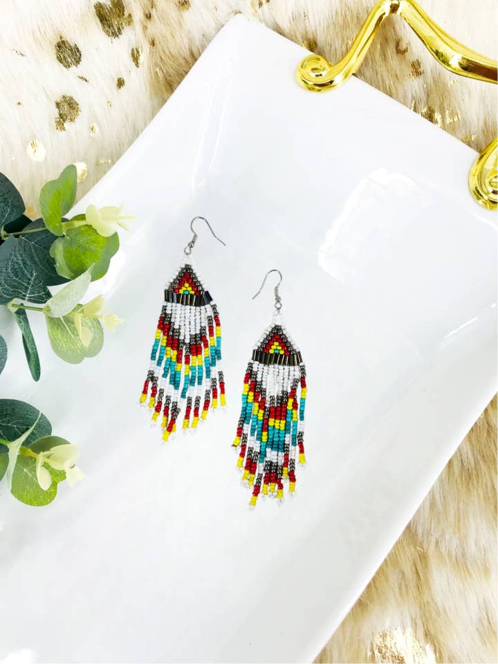 Boheme Beaded Fringe Øreringe - E19-3085 for engroshandel hos Magnolia & Peach Jewelry Boutique, LLC