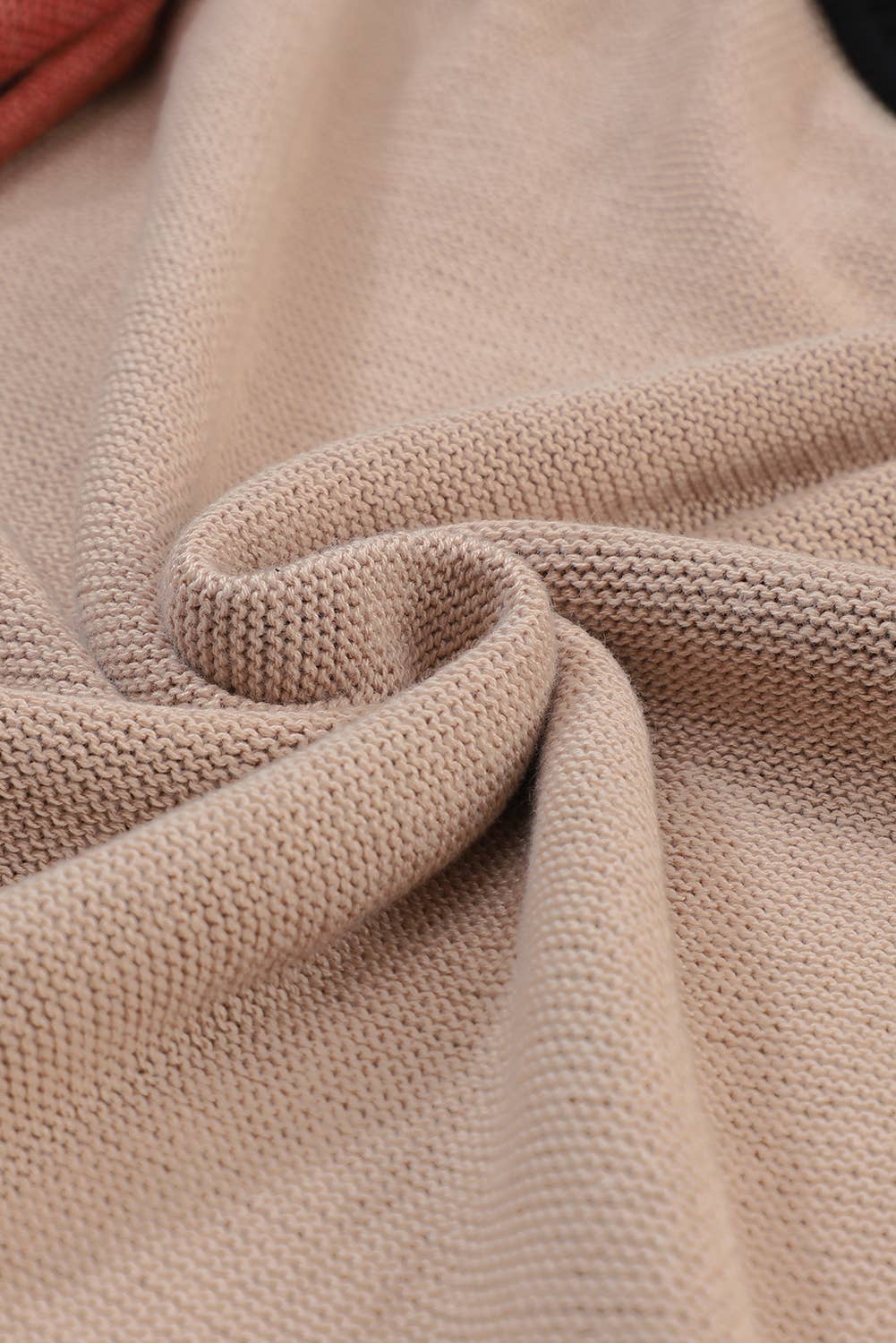 Lovesoft - Wholesale Knit Sweater - Women's - Casual Color block Bishop Sleeve Ribbed Trim Sweater10