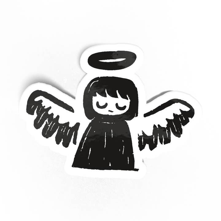 Cute Doodle Angel - Laminated Matte Sticker for wholesale by Petty Paper Studio
