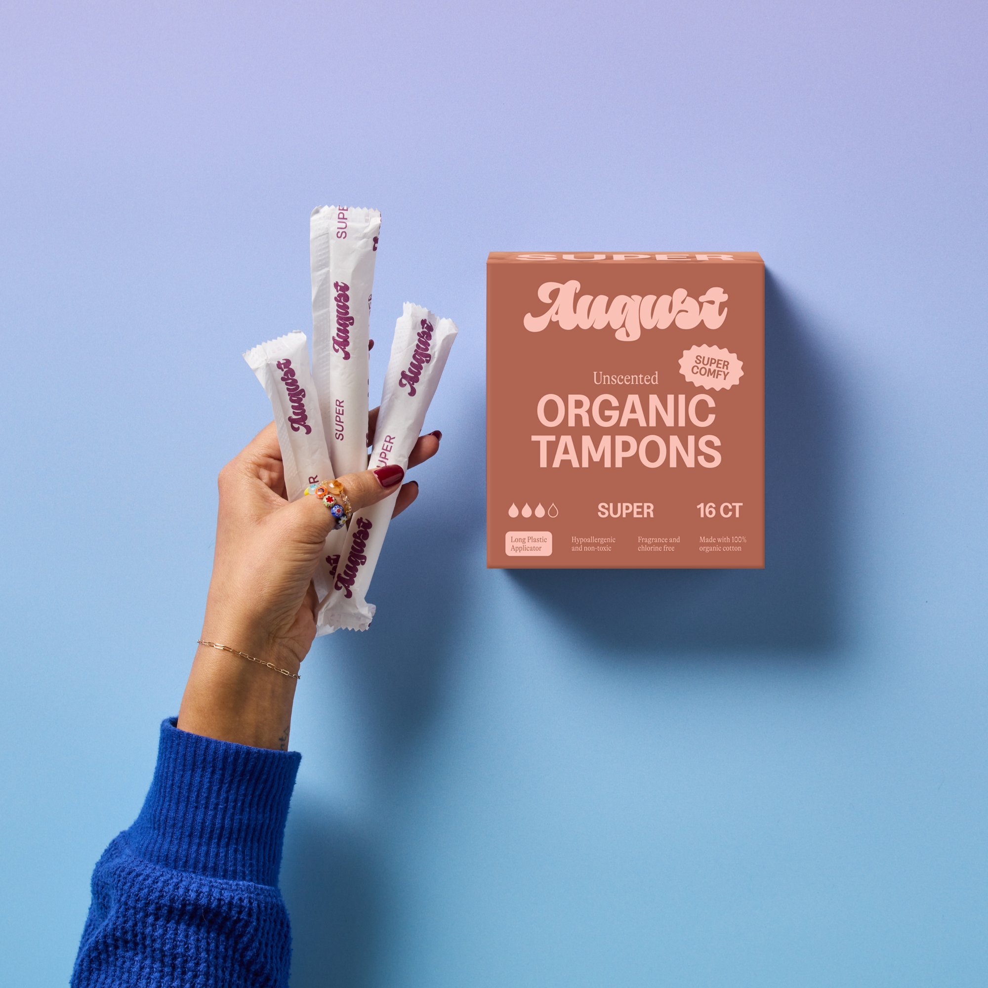 August - Wholesale Tampon - 16ct Sustainable Super Tampons2