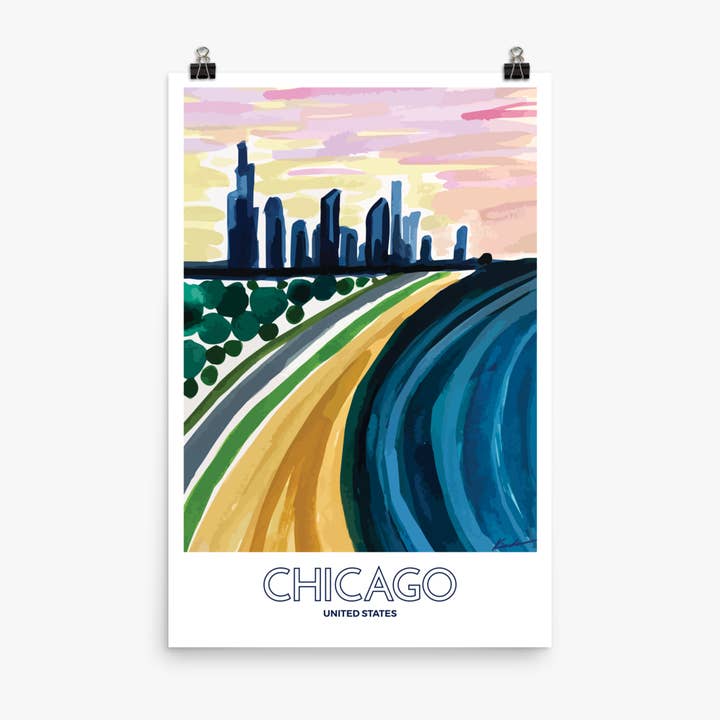 Coucher de soleil Lakeshore Drive pour la vente par Kim Lyon Design