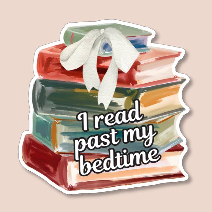 I read past my bedtime | Sticker for wholesale by Pretty Pages