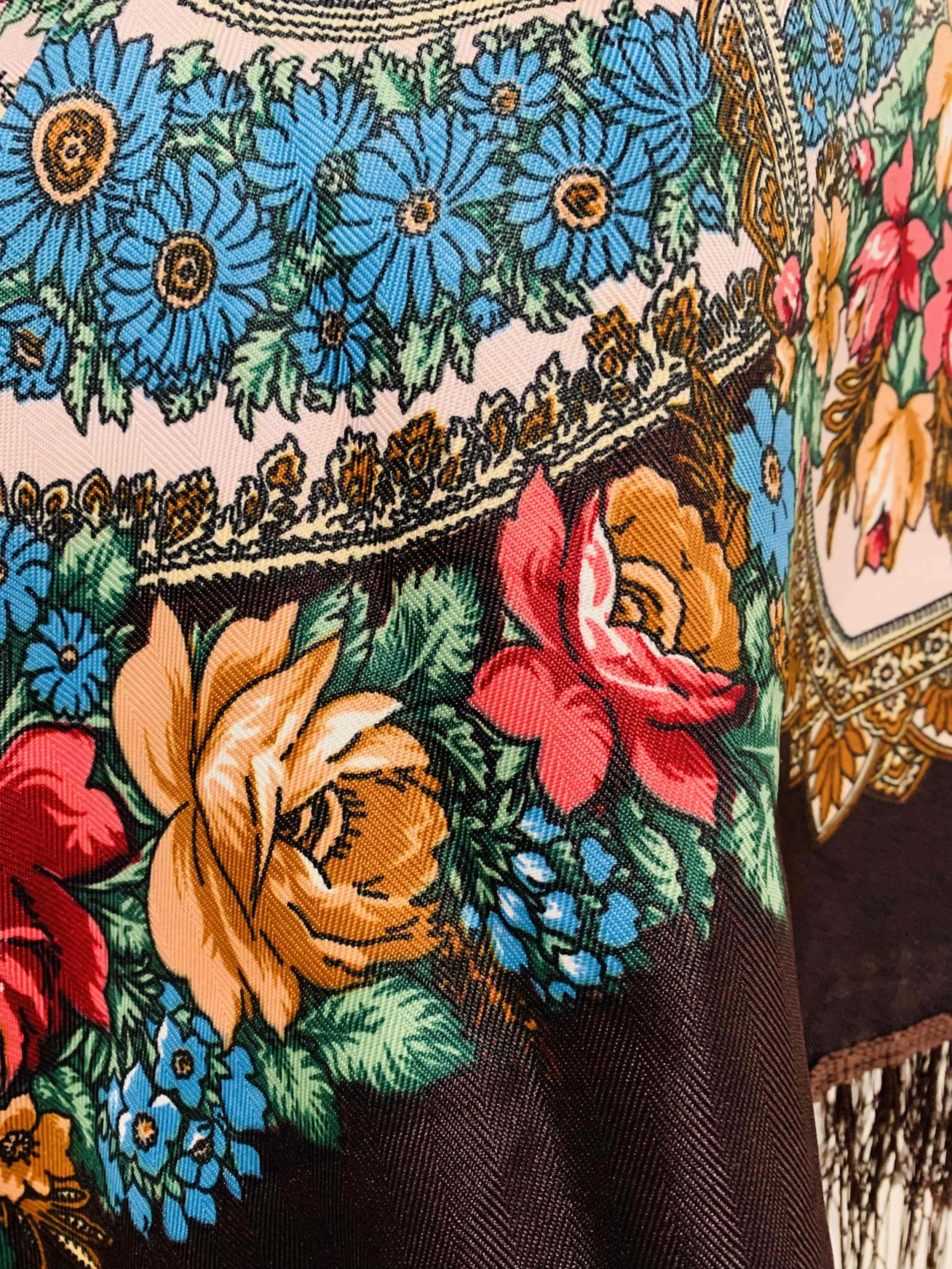 JC Sunny Fashion - Wholesale Scarf - Women's - JC023321 Western Vibe Long Fringe Floral Square Scarf/Shawl9