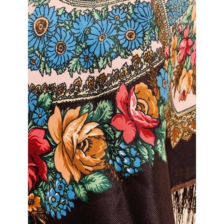 JC Sunny Fashion - Wholesale Scarf - Women's - JC023321 Western Vibe Long Fringe Floral Square Scarf/Shawl9