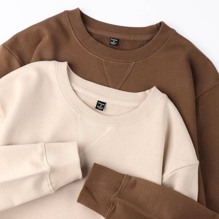 Rosa Clothing - Wholesale Sweatshirt - Women's - Athleisure loose fit plain cotton crewneck Sweatshirt17