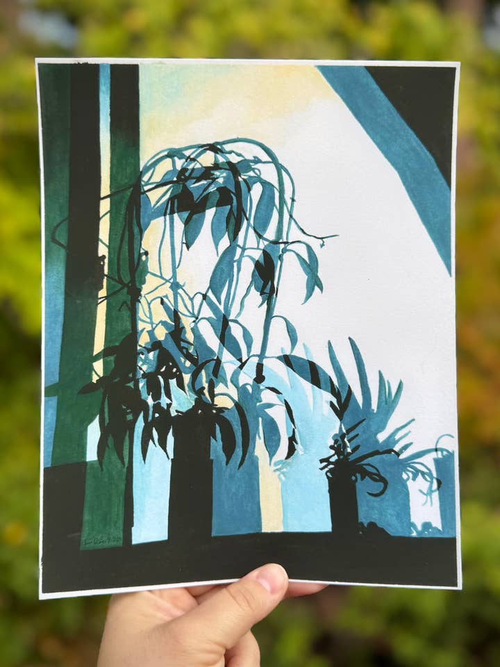 Ombres de plantes simples modernes pour la vente par Fabled Green