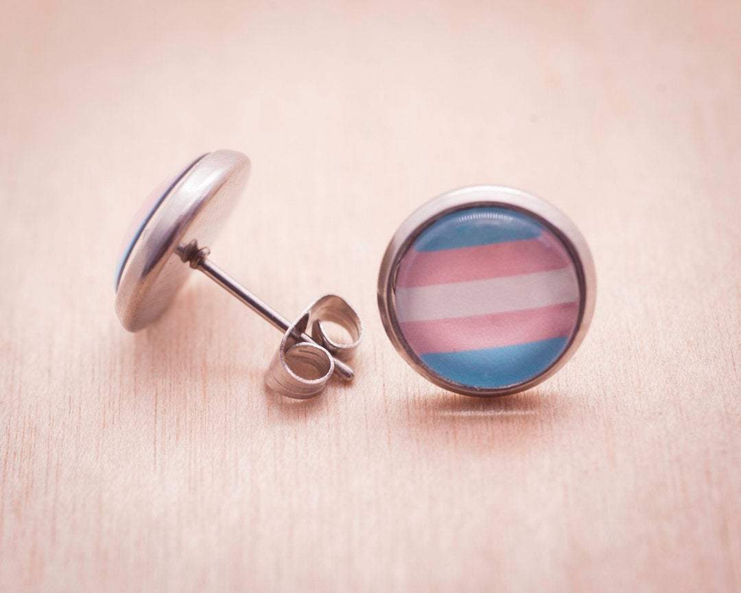 Crafty Queer Studio - Wholesale Stud/Post Earrings - Transgender flag pride LGBTQ+ earrings - stud or dangle1