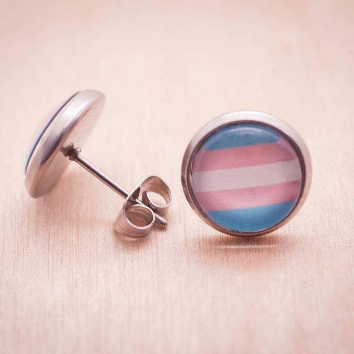Crafty Queer Studio - Wholesale Stud/Post Earrings - Transgender flag pride LGBTQ+ earrings - stud or dangle1