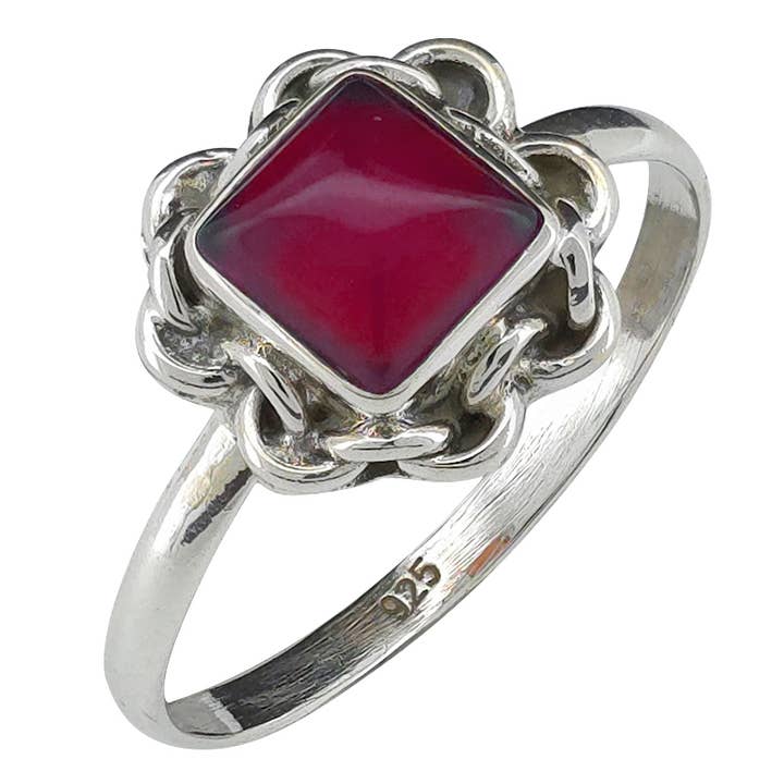 Bague en argent sterling grenat pour la vente par Amberman