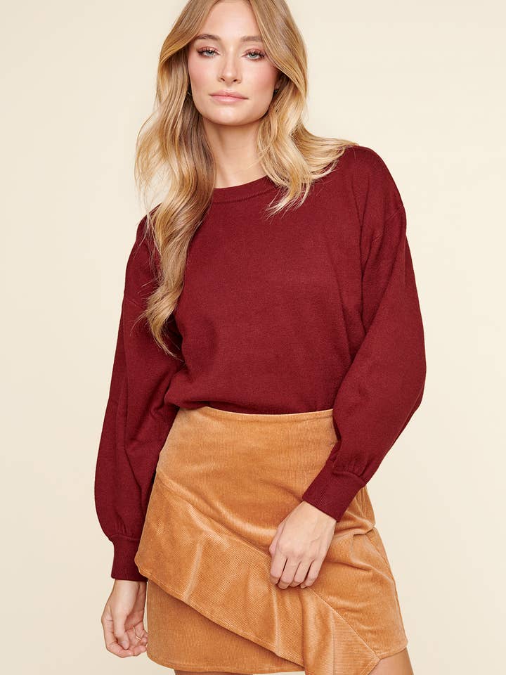 Hot Take Cropped Balloon Sleeve Sweater for wholesale by Sugarlips