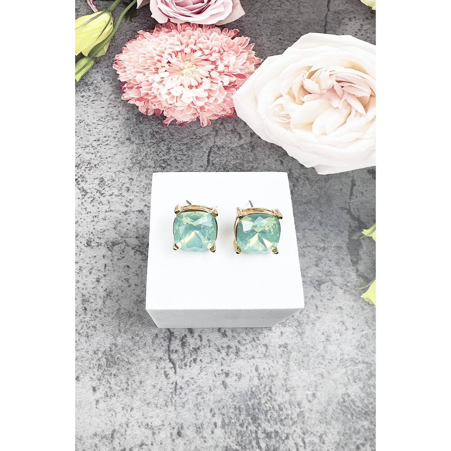 JHP Collection - Wholesale Stud/Post Earrings - VARIETY COLORS OF SEMI PRECIOUSGLASS POST EARRINGS8