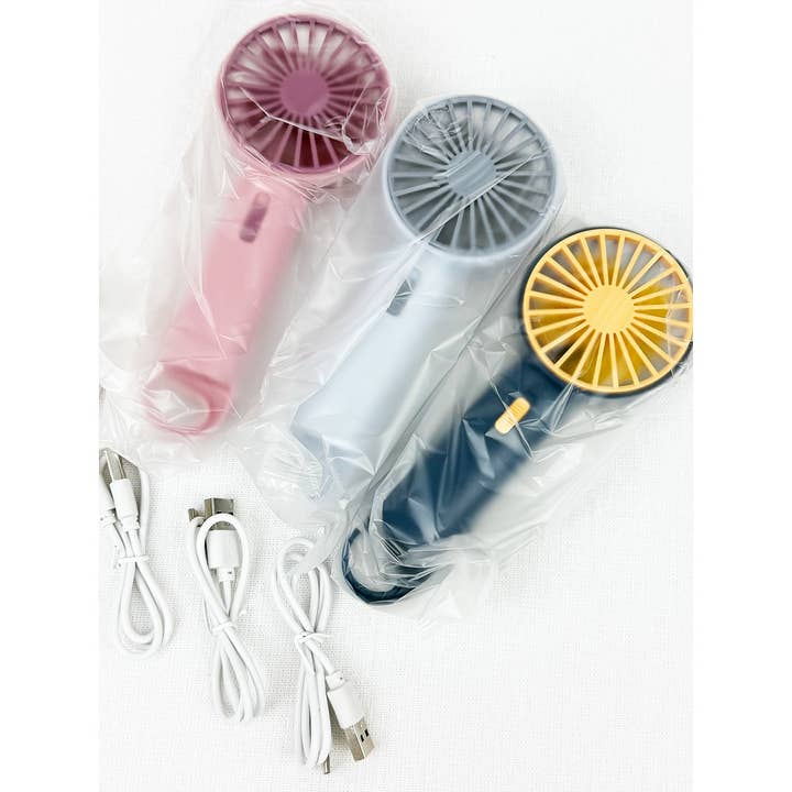 MIX COLOR Portable Hand Fan with Pull out Stand for wholesale on Faire