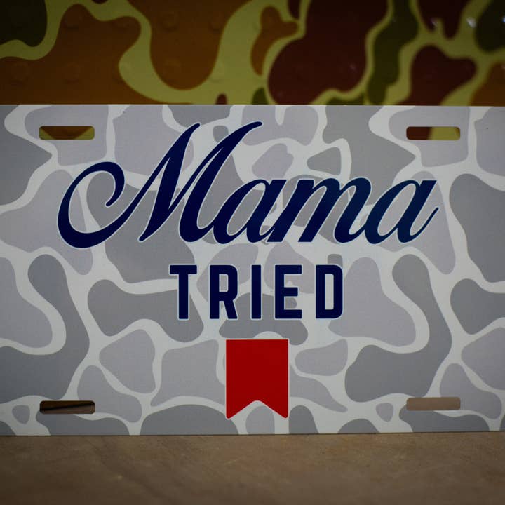 Mama tried white osc - car tag for wholesale by Scent South