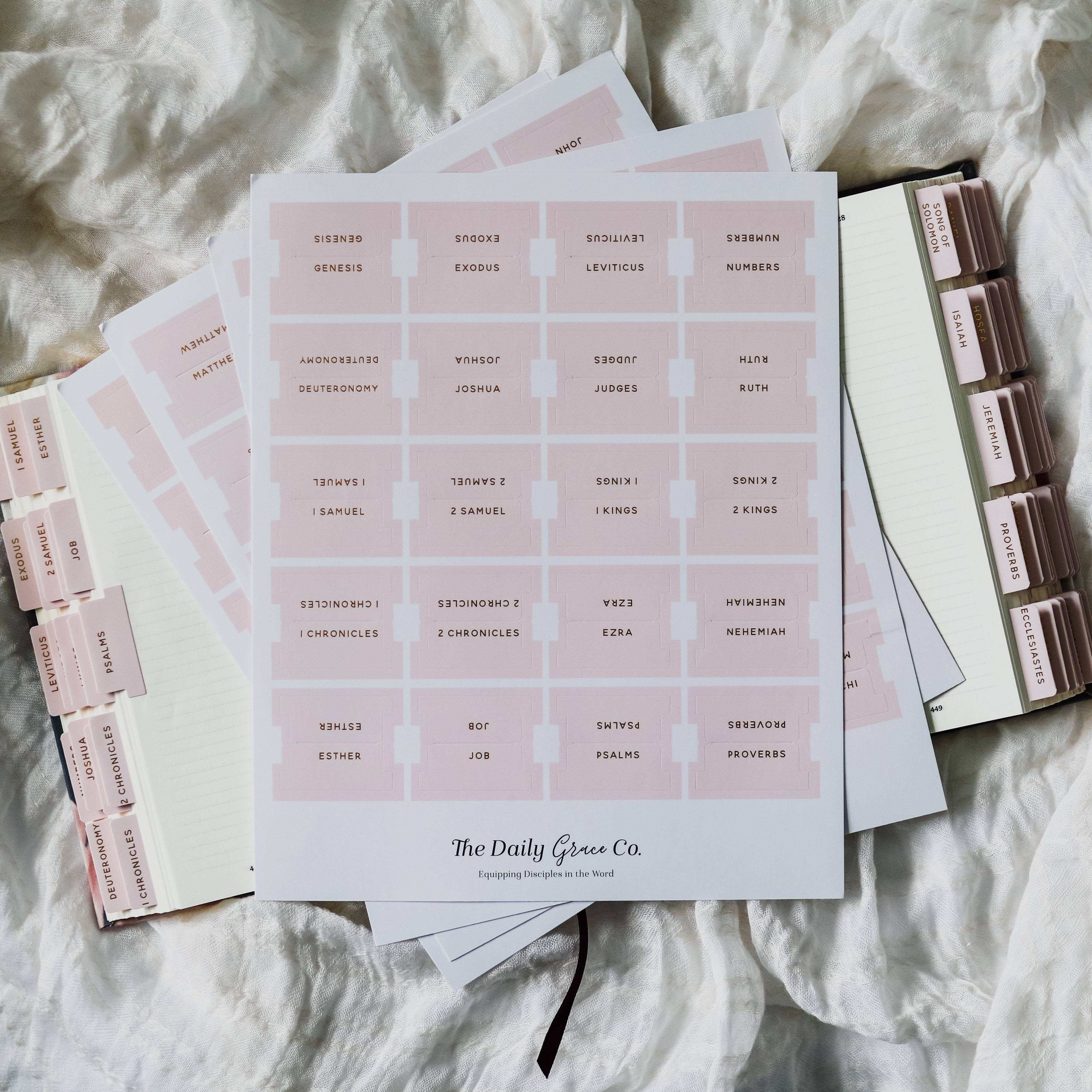 The Daily Grace Co - Wholesale Sticker - Blush Bible Tabs8