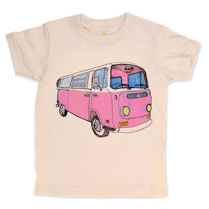 orangeheat - Wholesale Screen Printed T-Shirt - Kids - Venice Wheels PINK - Kids Organic Tee/Long Sleeve