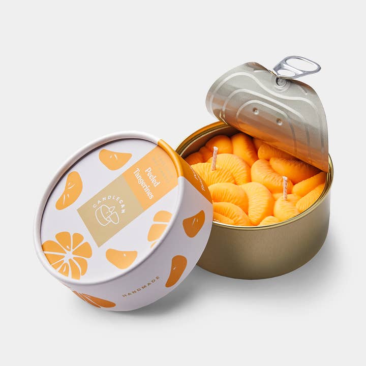 Tangerine Scented Tin Candle – Handmade - 30 h burn time for wholesale by CandleHand (Free Duties for US)