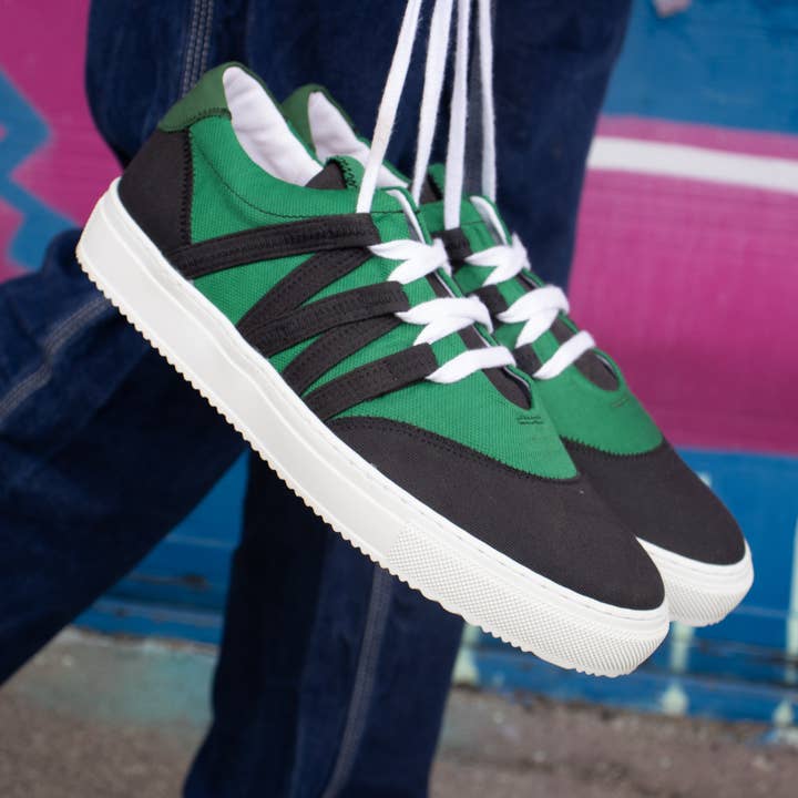 VAER - Wholesale Lifestyle Sneakers - Men's - Green White Phoenix Sustainable Sneaker — Circular&Upcycled2