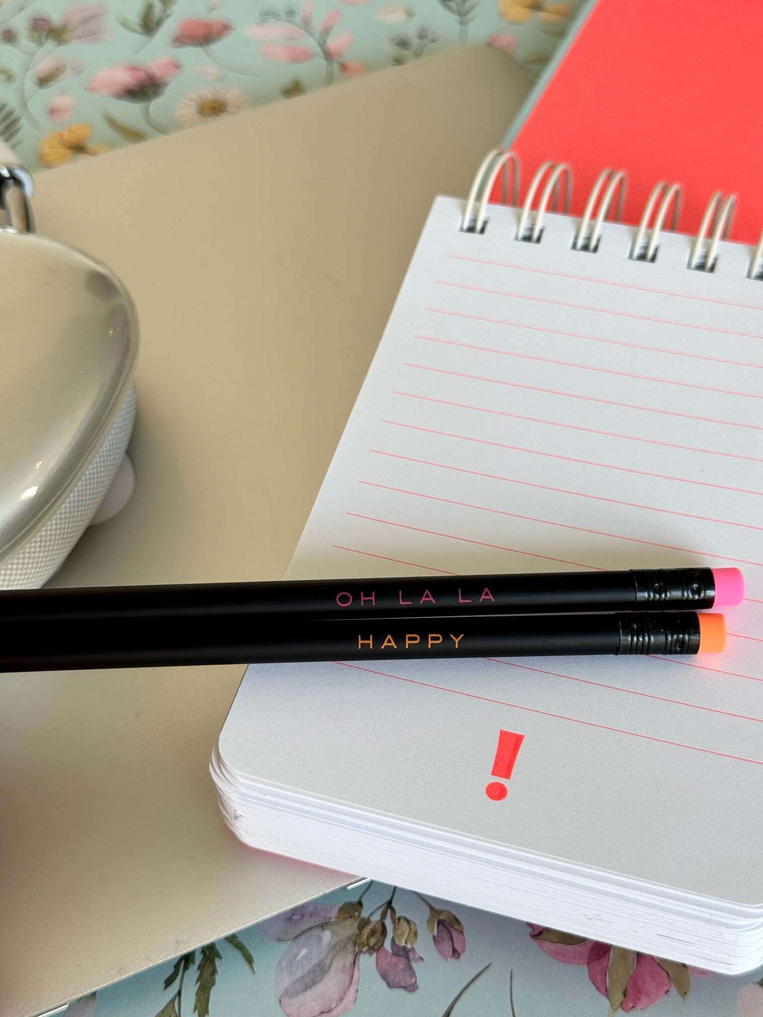 Rössler Papier - Wholesale Pencil - Neon Pencils 3-Piece Set with Quote & Eraser3