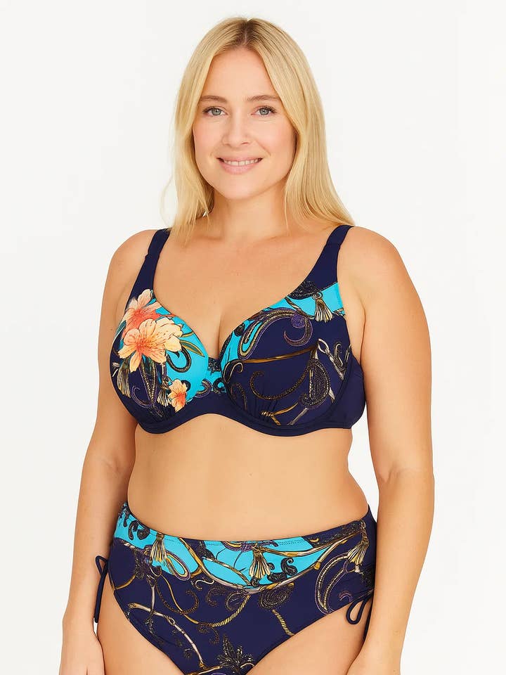 Push-up bikiniset met hoge taille en lovertjes in grote maten voor wholesale door LAZYDAISYSWIMWEAR