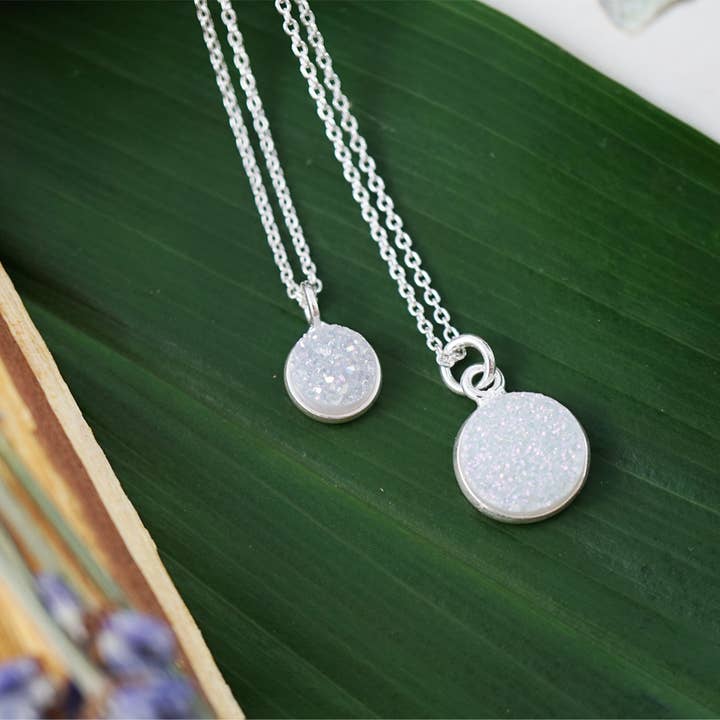 Cali - Collar Druzy de plata de ley blanca para venta al por mayor de Subject II Change