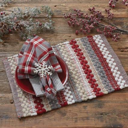 Farmhouse Holiday Chindi Table Runner - 54"L for wholesale by Park Designs