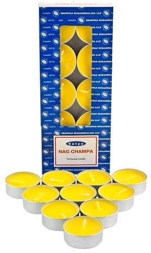 GREENROOTS USA LLC - Wholesale Tea light candles - Satya Nag Champa Tea Light Candles (10 Per Pack)0
