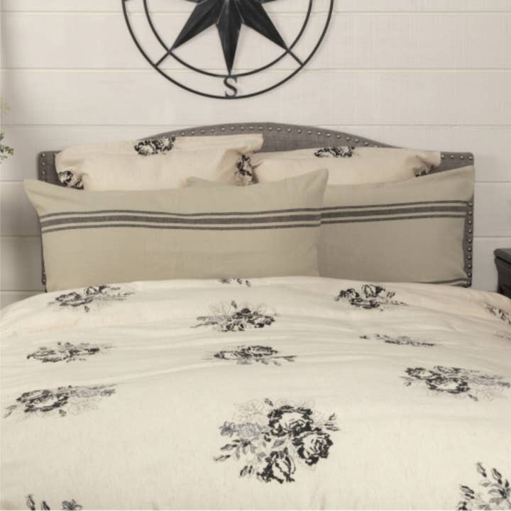 VHC Brands - Wholesale Bedding Pillowcase/Sham - Mill House Stripe Black King Sham 37Lx21W