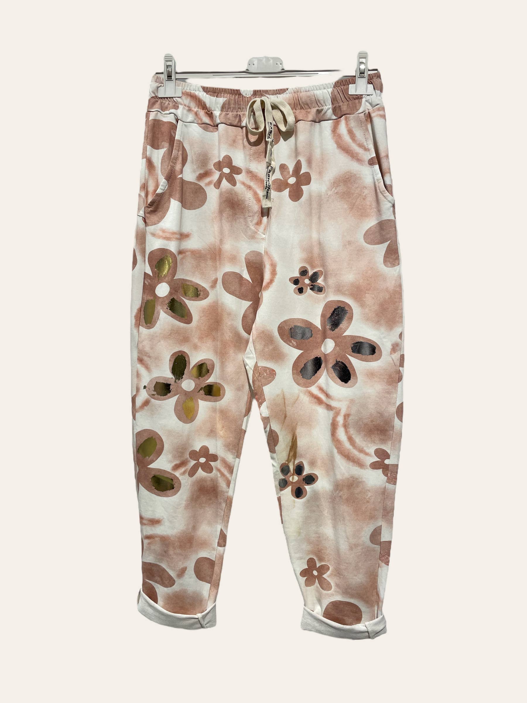 Nota bene – wholesale Byxor - Dam – Byxor med blommönster och dragsko4