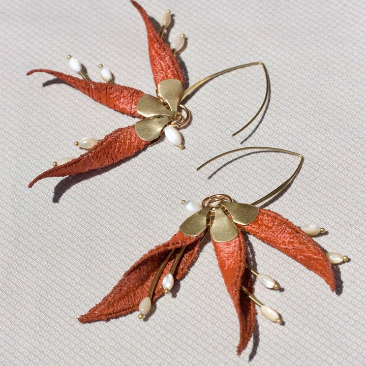 Strelitzia earrings for wholesale by This Ilk