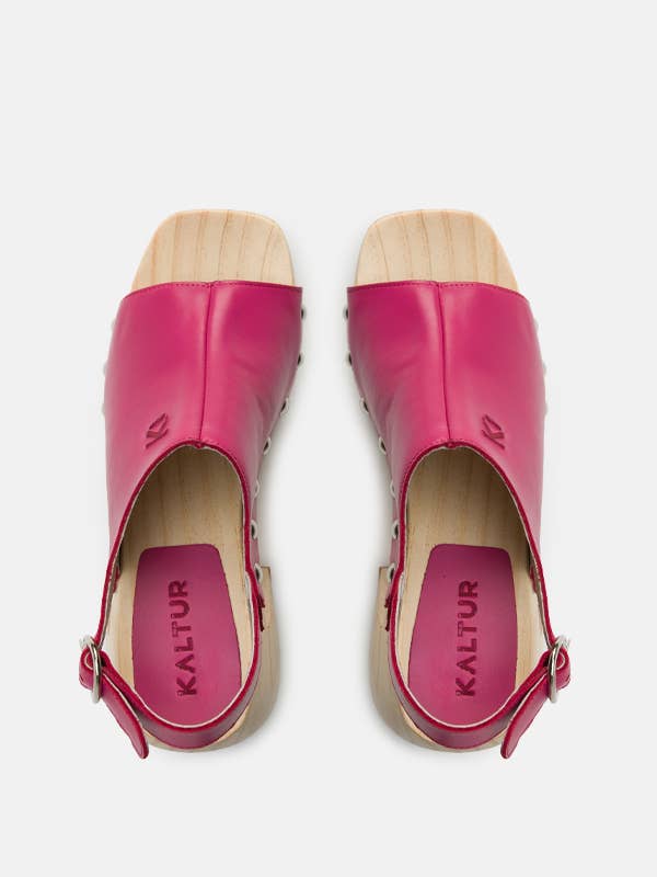 Kaltur - Wholesale Platform Heels - Women's - AMBER WOODEN PINK LEATHER KALTUR PLATFORM3
