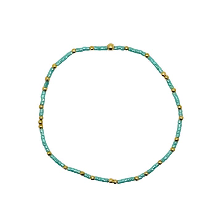 Baubles by Becca - Wholesale Beaded Bracelet - Turquoise Glossy Bitty Bauble Bracelet