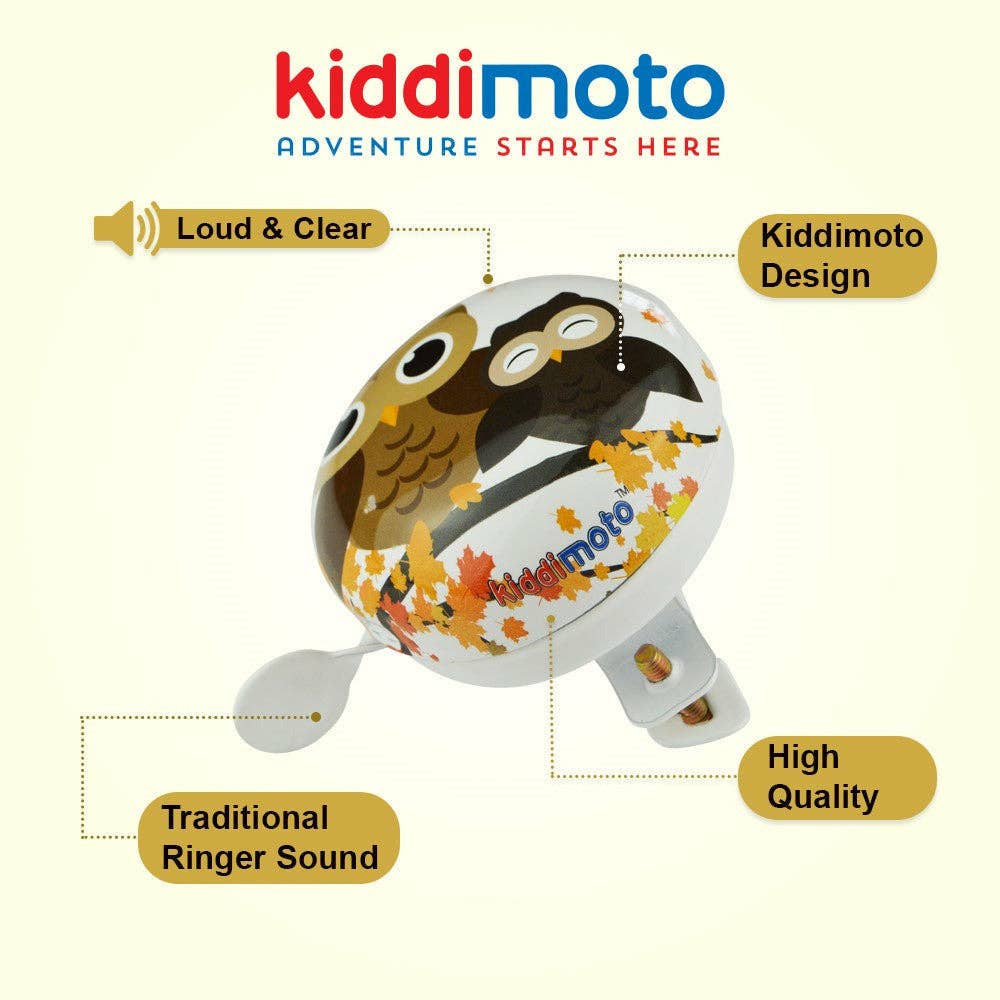 Kiddimoto - Vente Vélo et trottinette – enfant - Profitez de chaque sortie avec cette adorable sonnette de vélo en forme de hibou2